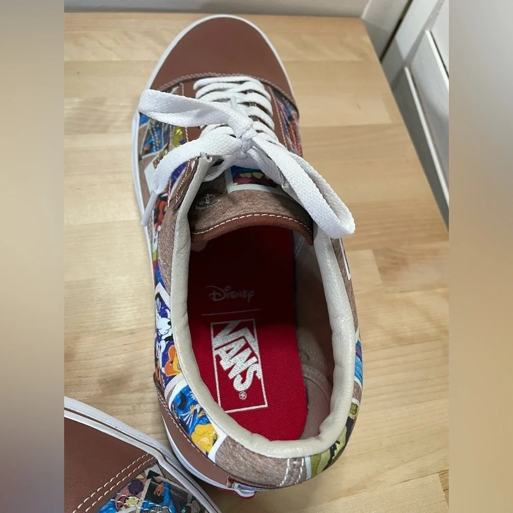 Vans x Disney Old Skool Scrapbook Brown and White Graphic Sneakers